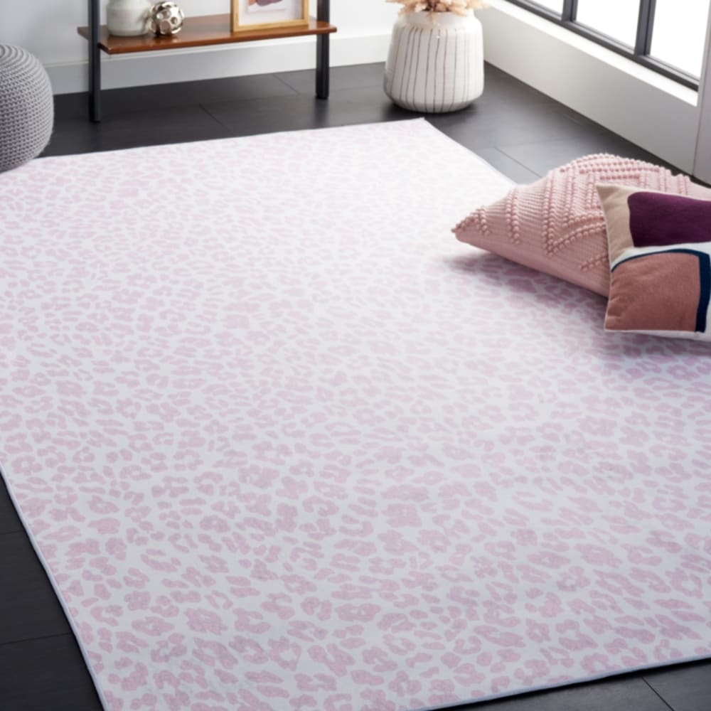 Tapis rustique en polyester blanc/rose, 152 x 244 cm — vue 3