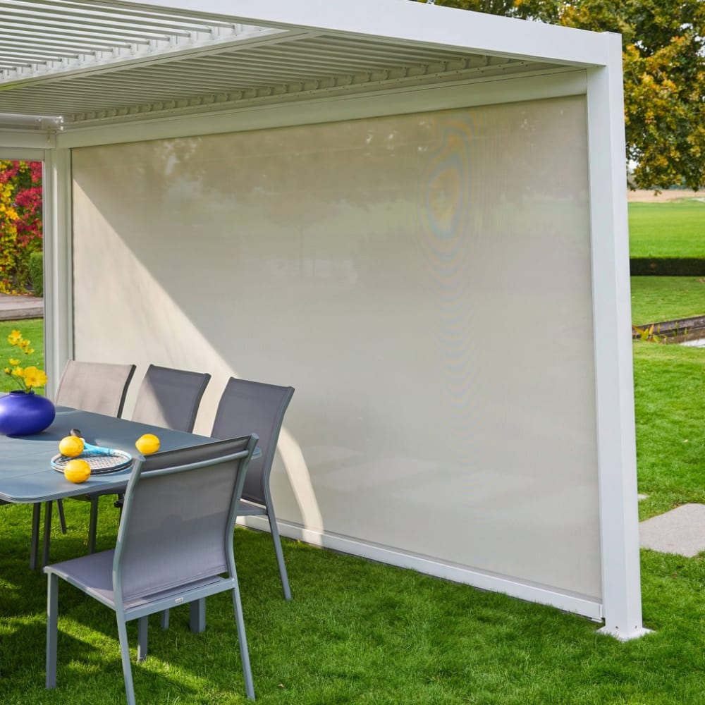 Store latéral 4m pour pergola bioclimatique palace blanc
