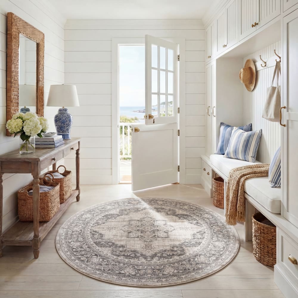Tapis de transition en polypropylène beige/gris, 152 cm — vue 4