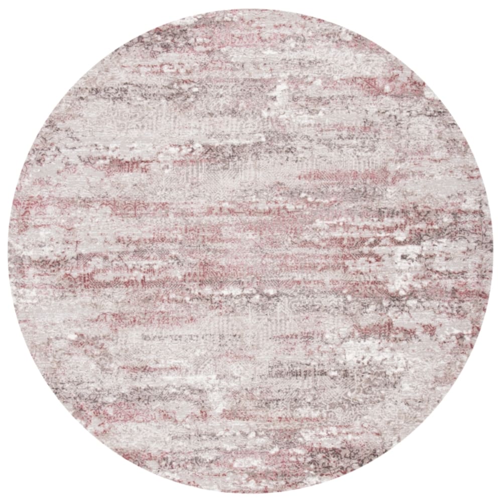 Tapis abstrait en jute beige/rose, 201 cm