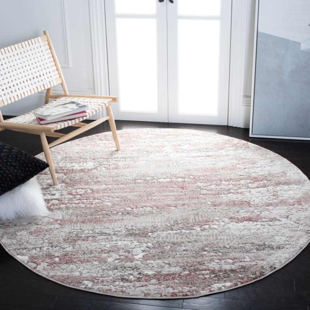 Tapis abstrait en jute beige/rose, 201 cm — vue 3
