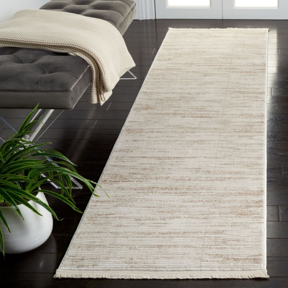 Tapis moderne en polypropylène blanc/beige, 66 x 183 cm — vue 3