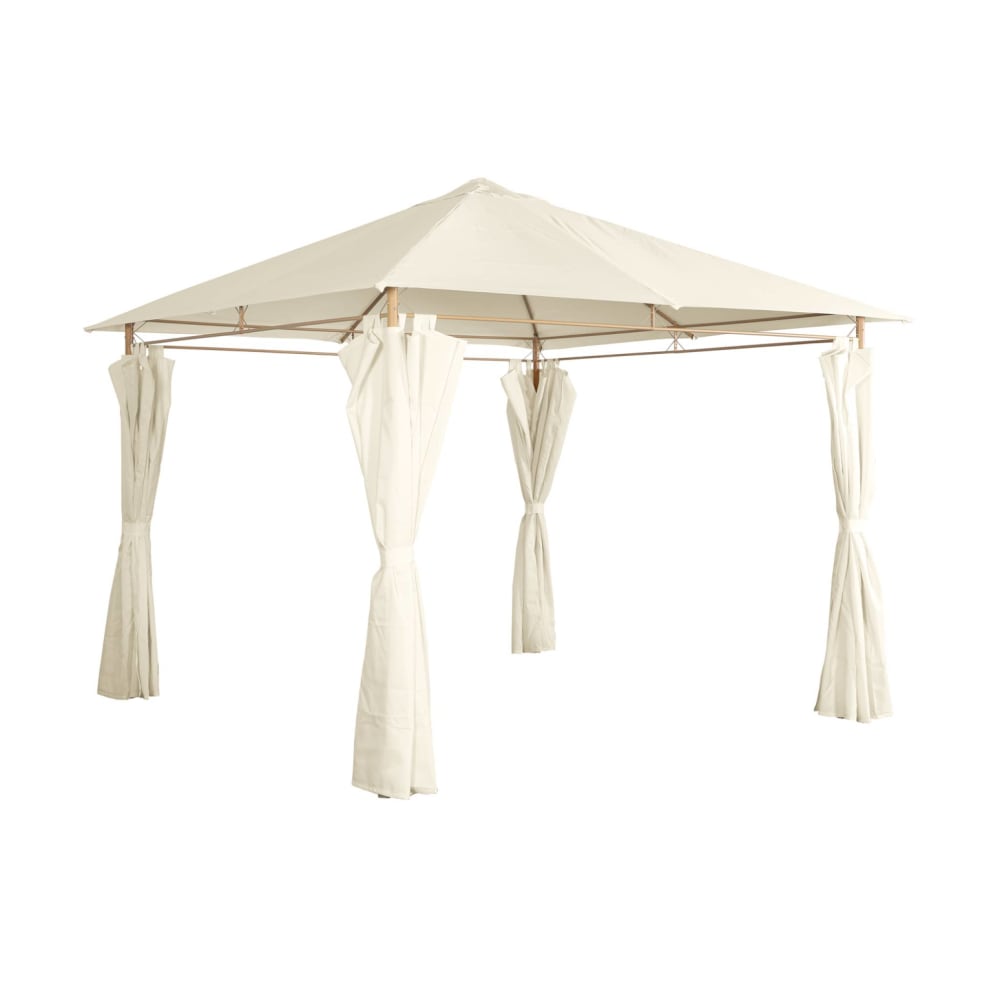 Tonnelle  3x3 m imitation bois, toile écru