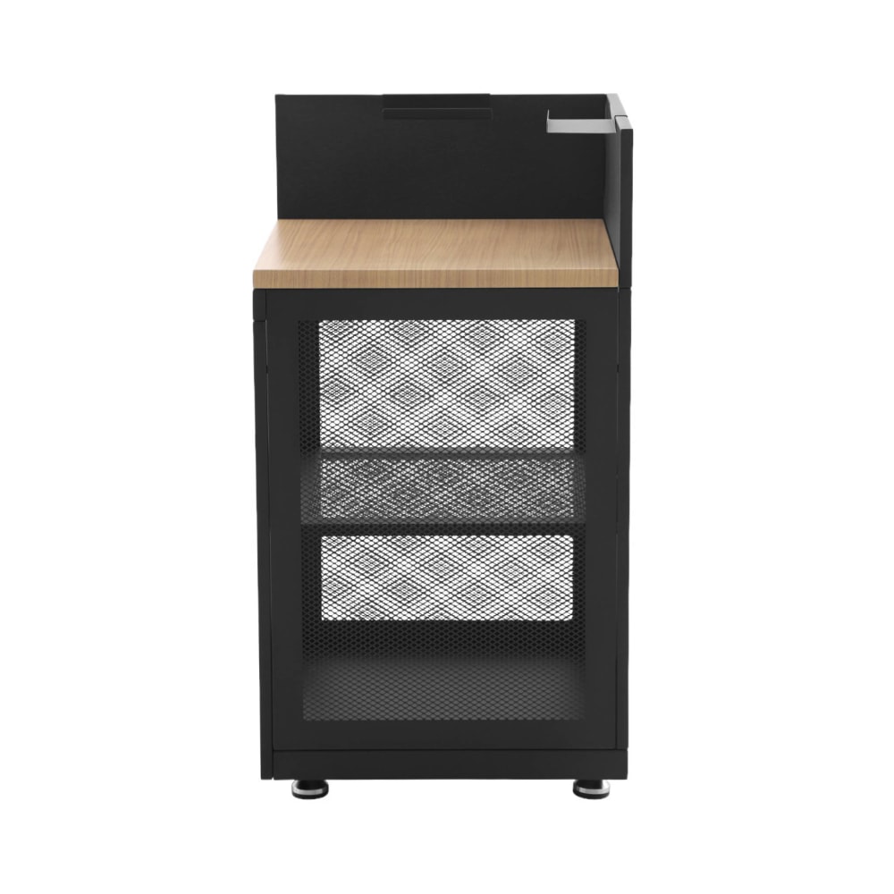 Cuisine extérieure acier et décor bois 1 étagère l60cm noir