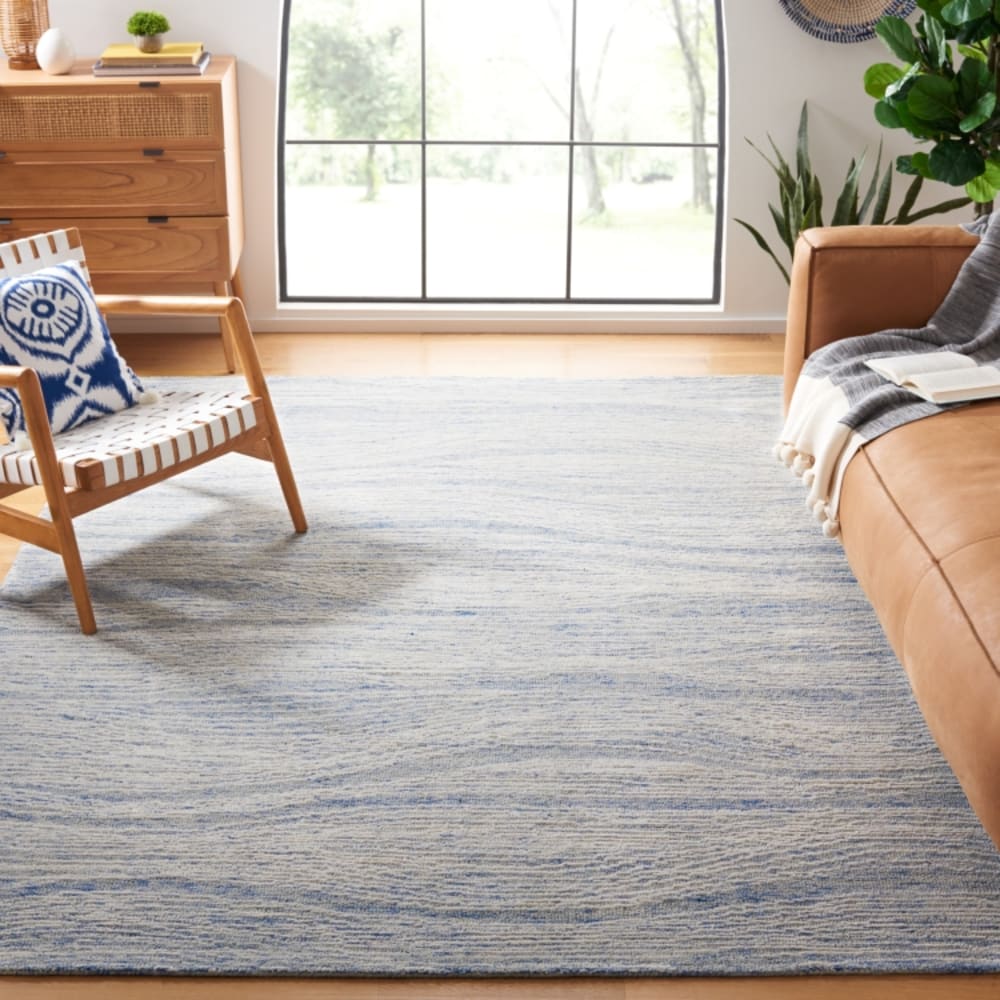 Tapis moderne contemporain en laine bleu/blanc, 183 x 274 cm — vue 4