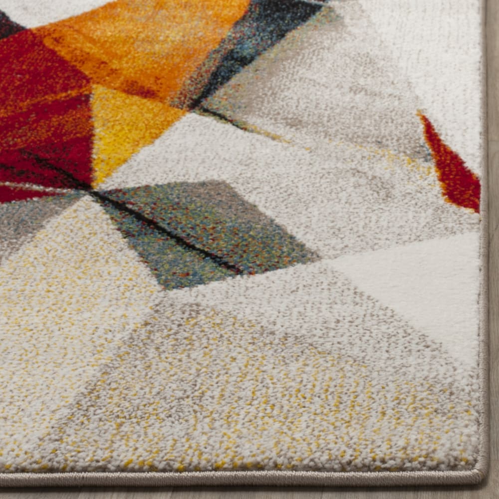 Tapis abstrait moderne en polypropylène gris/orange, 160 x 229 cm — vue 4