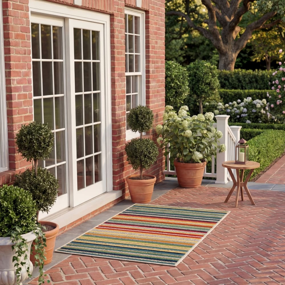 Tapis moderne en polypropylène blanc/vert, 61 x 91 cm — vue 3