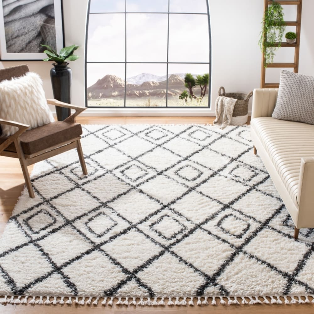 Tapis en polypropylène blanc/gris, 244 x 305 cm — vue 3
