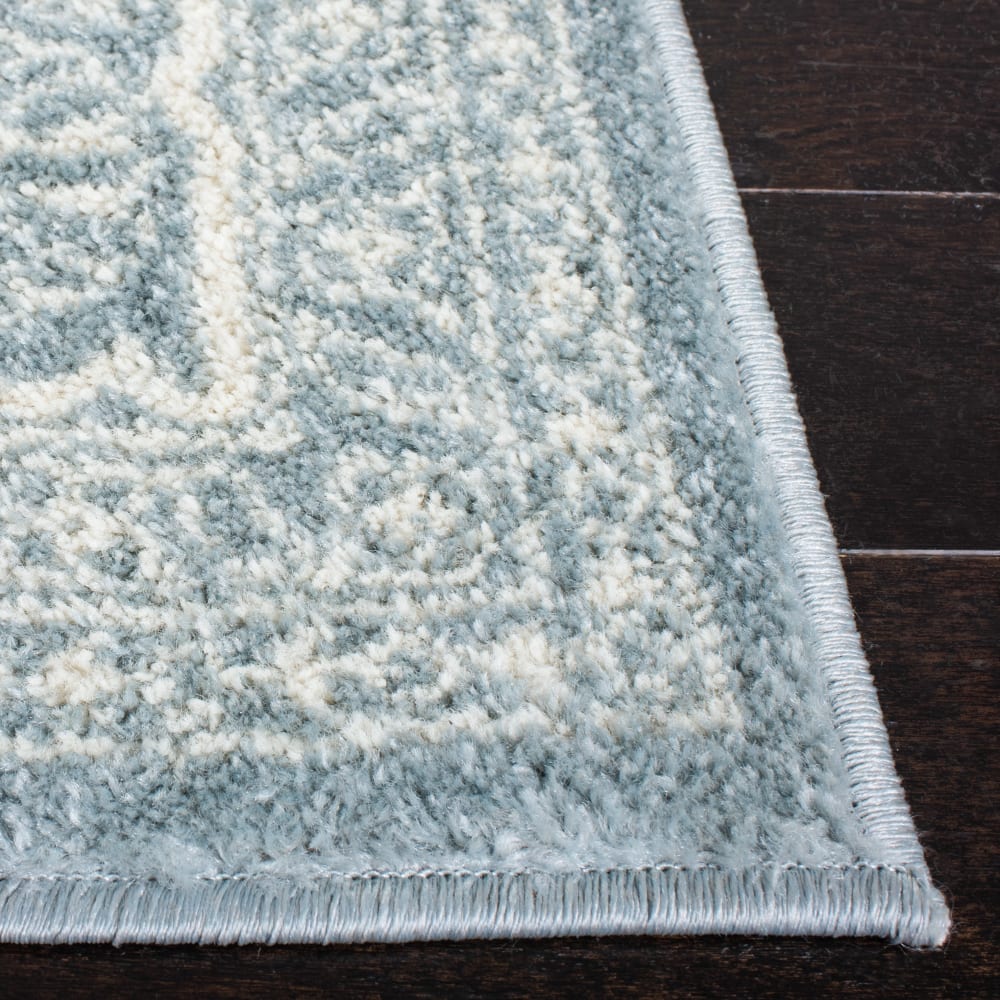 Tapis médaillon en polypropylène gris/blanc, 155 x 229 cm — vue 4