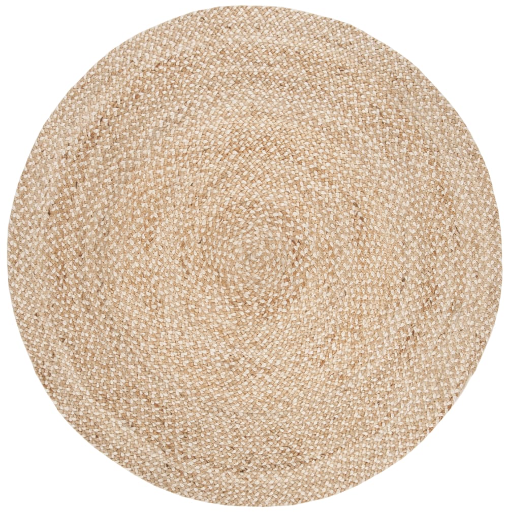 Tapis natural fiber en jute beige/blanc, 213 cm