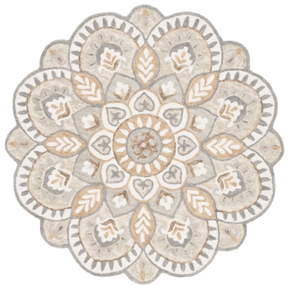 Tapis laine ivoire / beige 91 x 91 cm