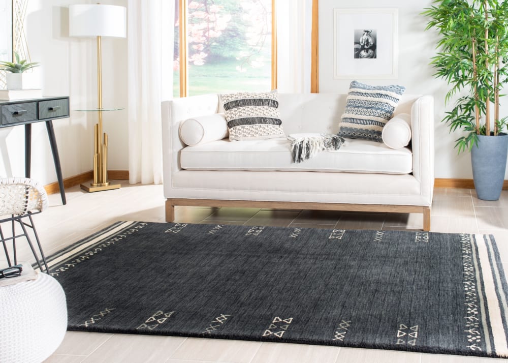 Tapis contemporain en laine gris, 152 x 244 cm — vue 3