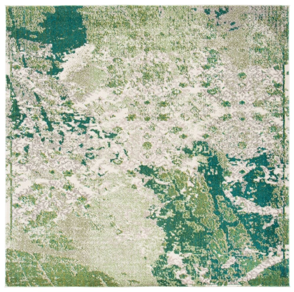 Tapis vert / ivoire 152 x 152 cm