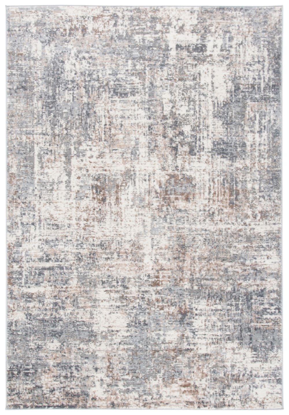 Tapis contemporain en polypropylène blanc/gris, 155 x 229 cm