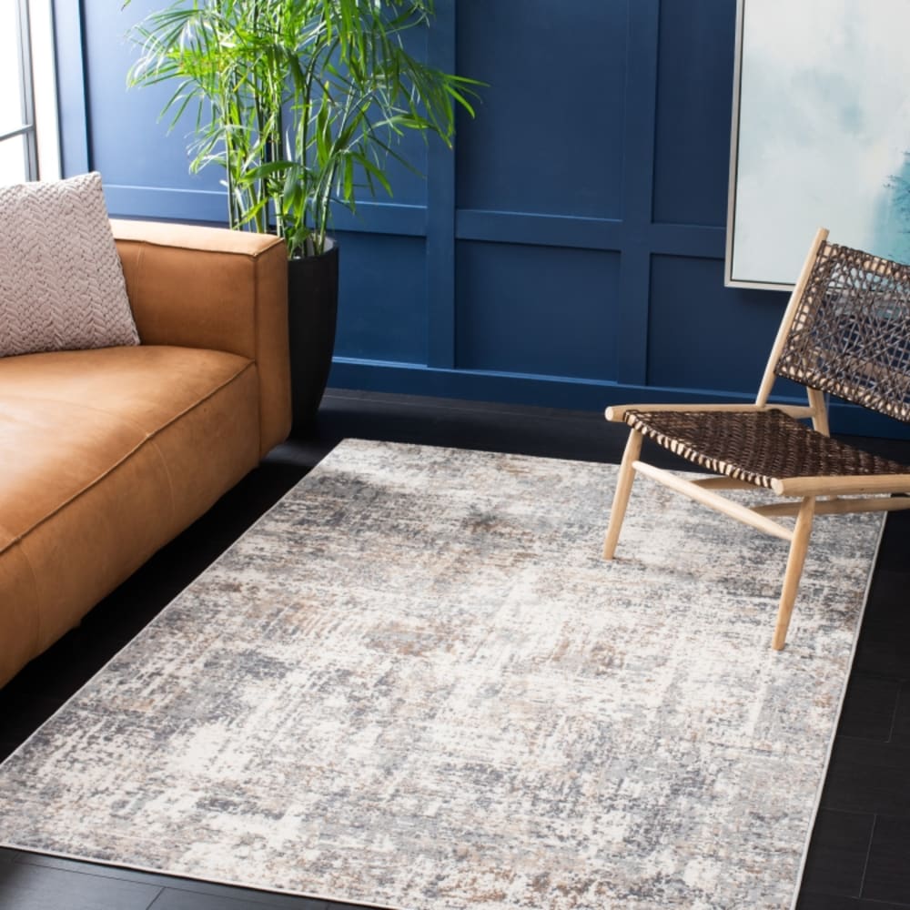 Tapis contemporain en polypropylène blanc/gris, 155 x 229 cm — vue 3
