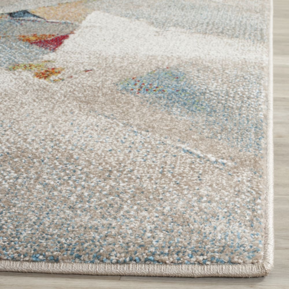 Tapis abstrait moderne en polypropylène gris/multicolore, 160 x 229 cm — vue 4
