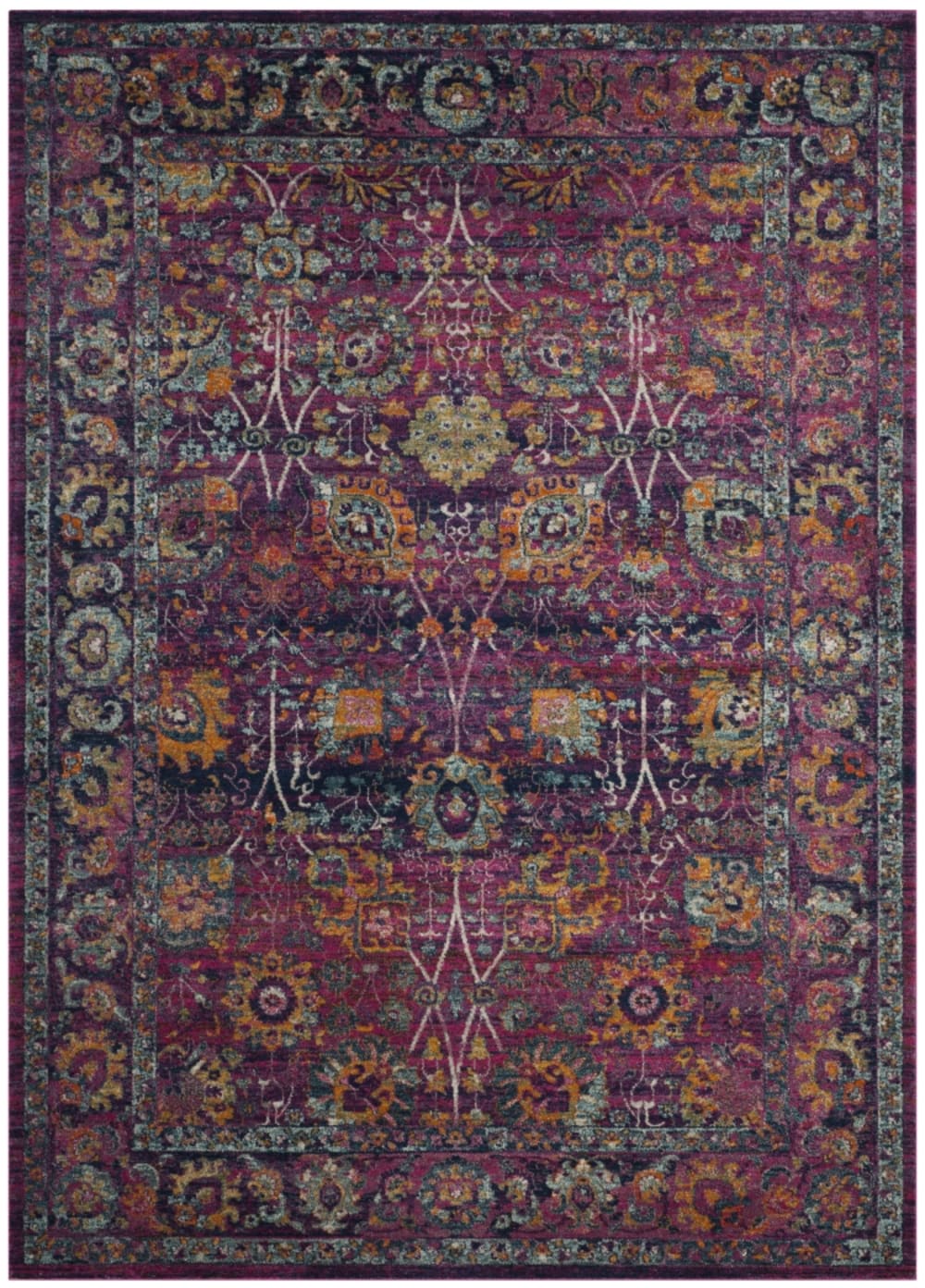 Tapis fuchsia / multi 235 x 305 cm