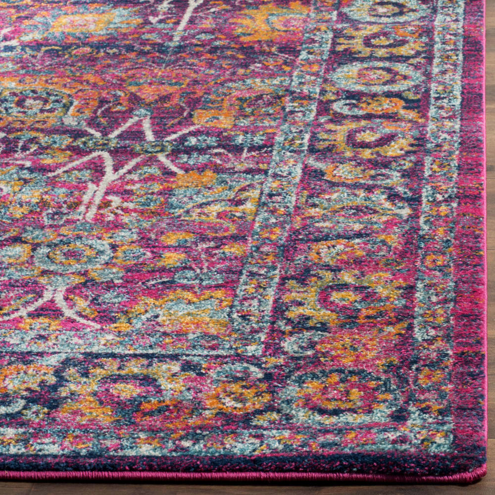 Tapis traditionnel en polypropylène rose/multicolore, 235 x 305 cm — vue 4