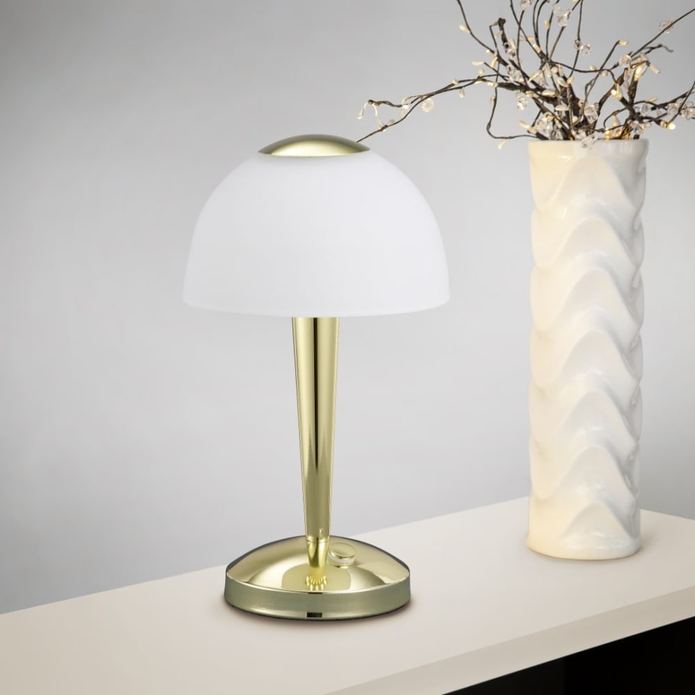 Lampe de table Led laiton et blanc — vue 4