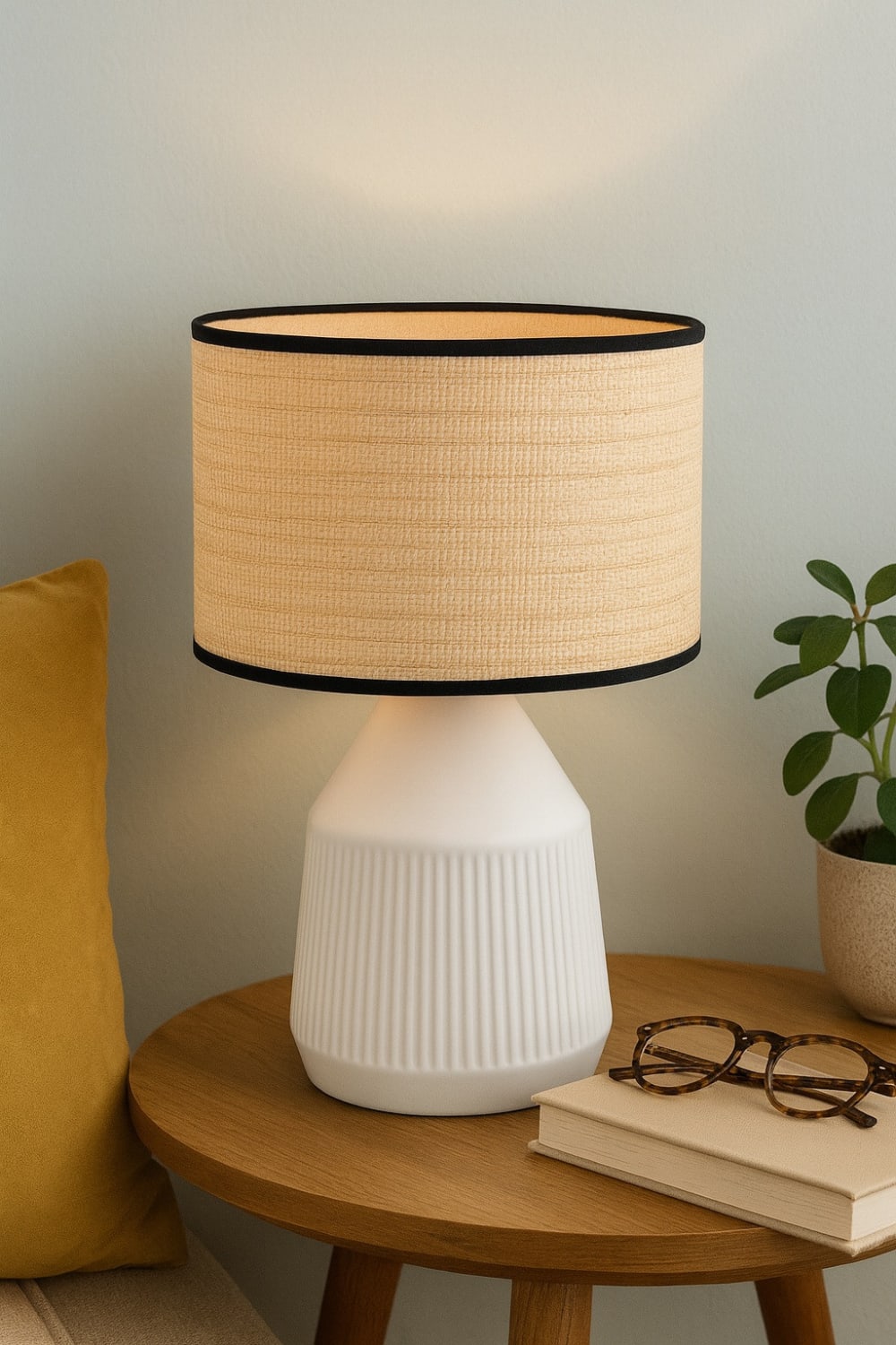 Lampe design en céramique blanc — vue 3
