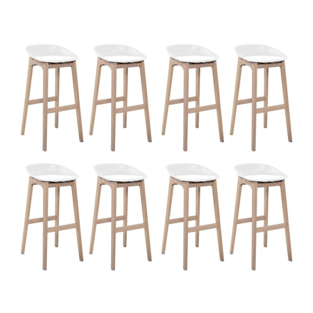 Lot de tabourets de bar  en chêne et assise plastique 75cm