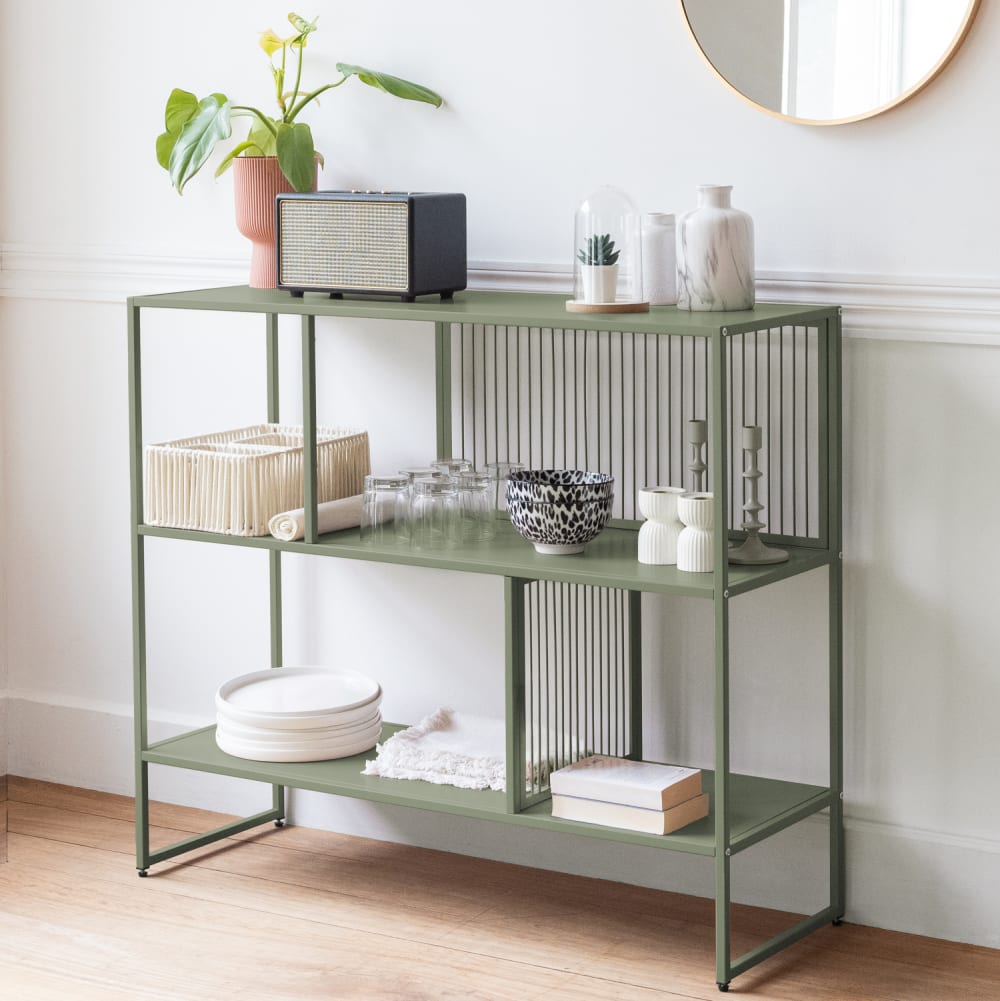 Étagère en métal vert kaki