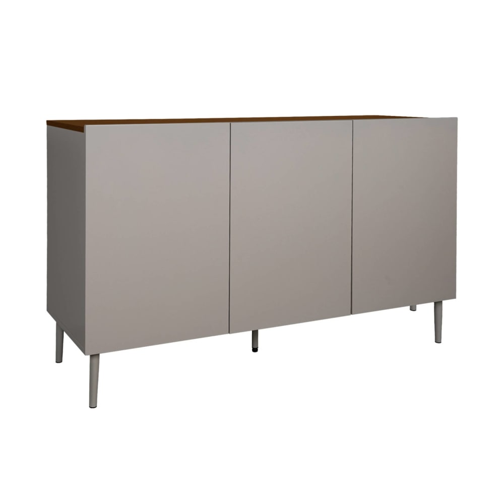 Sideboard aus Metall und Holzdekor grau und nussbaumfarben B 120