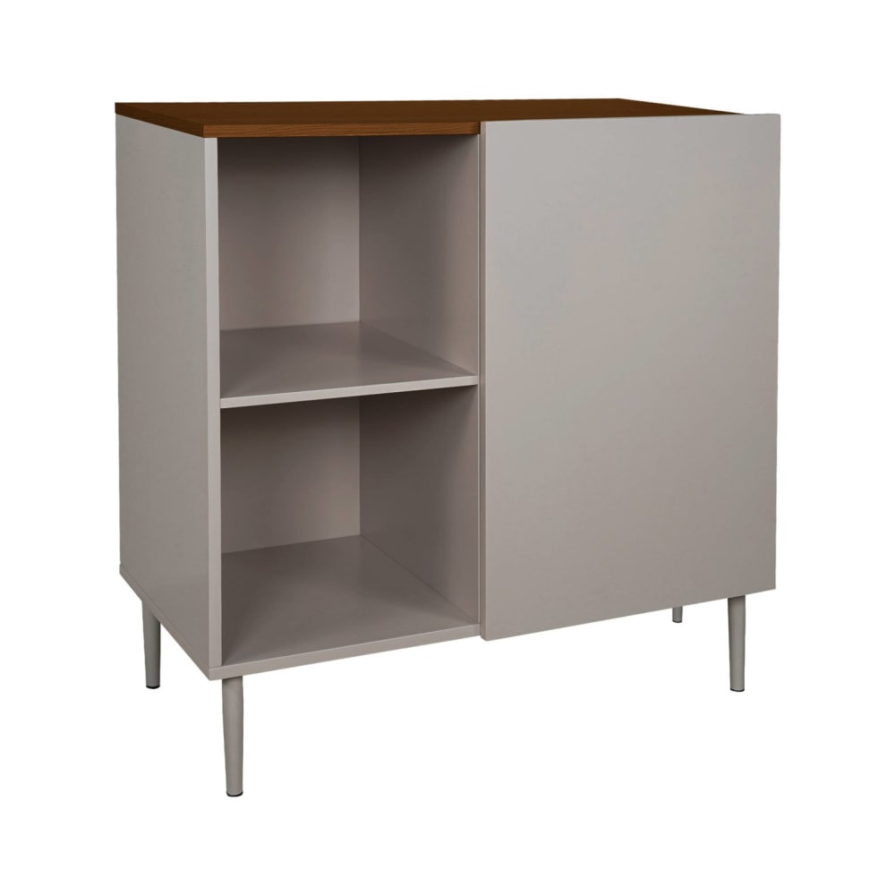 Anrichte, Sideboard aus Metall mit Holzdekor grau und