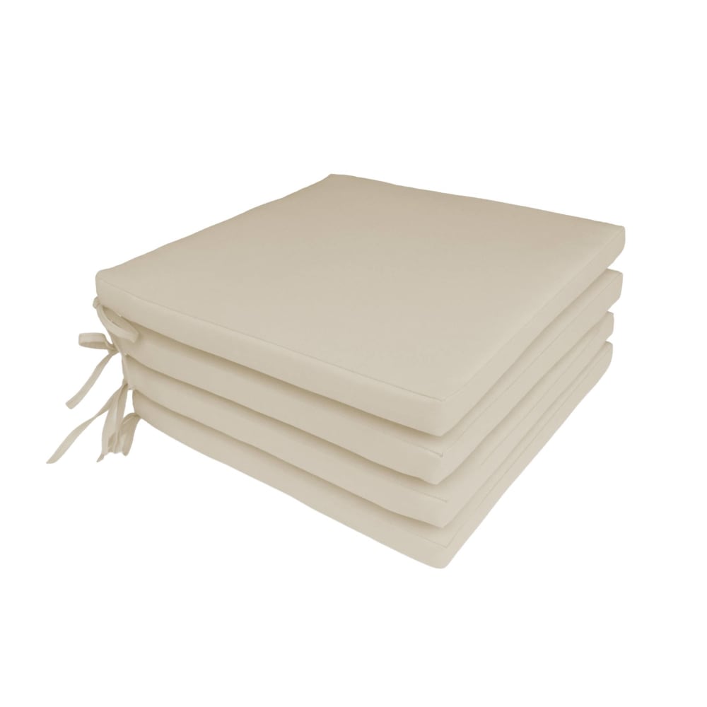 Lot de 4 coussins pour chaise de jardin beige