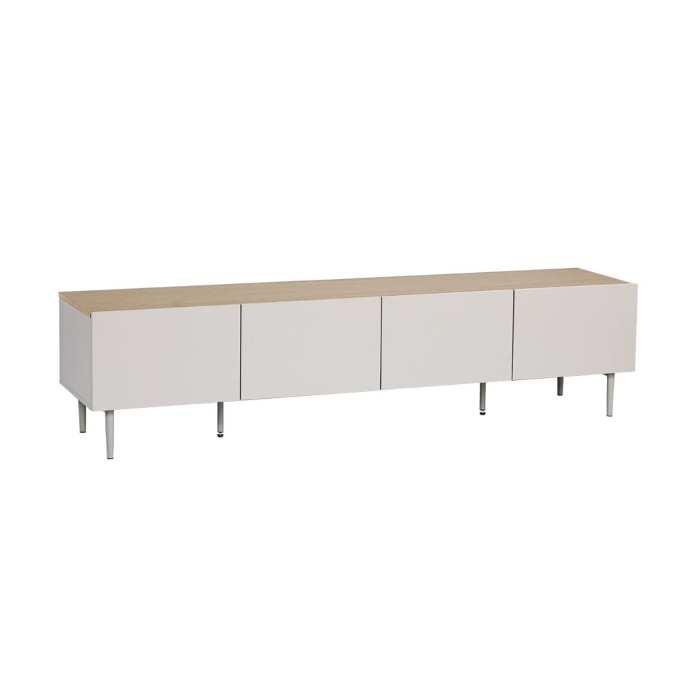 Meuble tv métal et décor bois 180cm beige et naturel