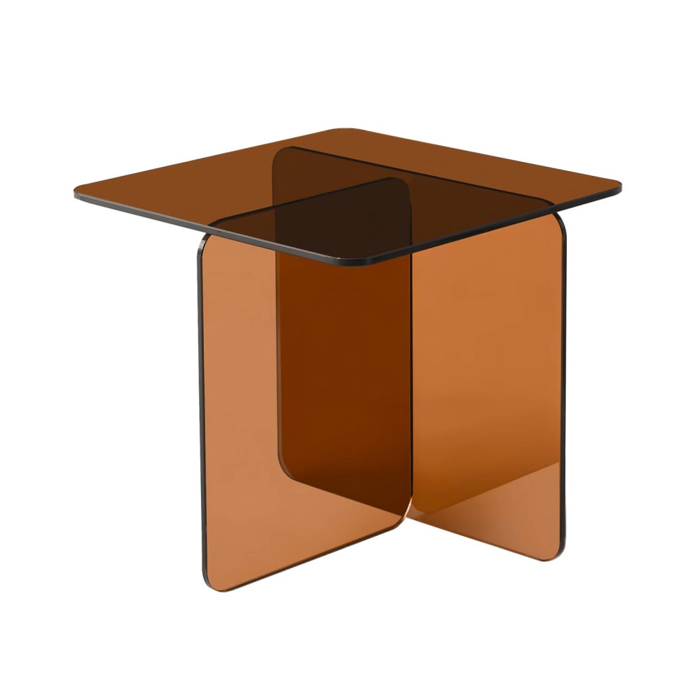 Quadratischer Couchtisch aus gehärtetem Glas 50 cm