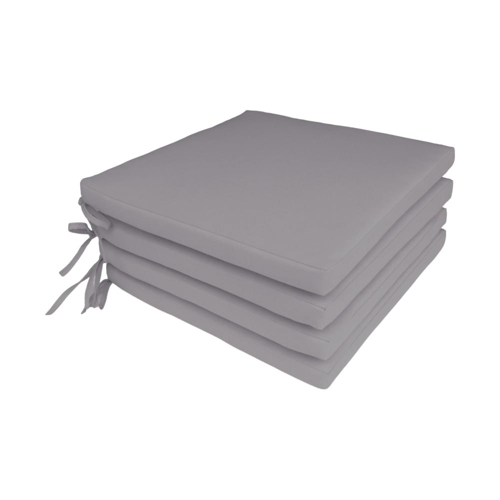Lot de 4 coussins pour chaise de jardin gris