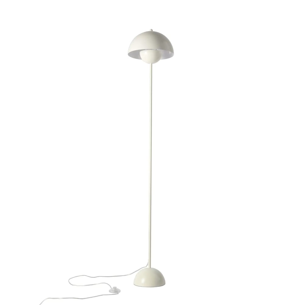Lampadaire en métal crème forme champignon H.164 cm