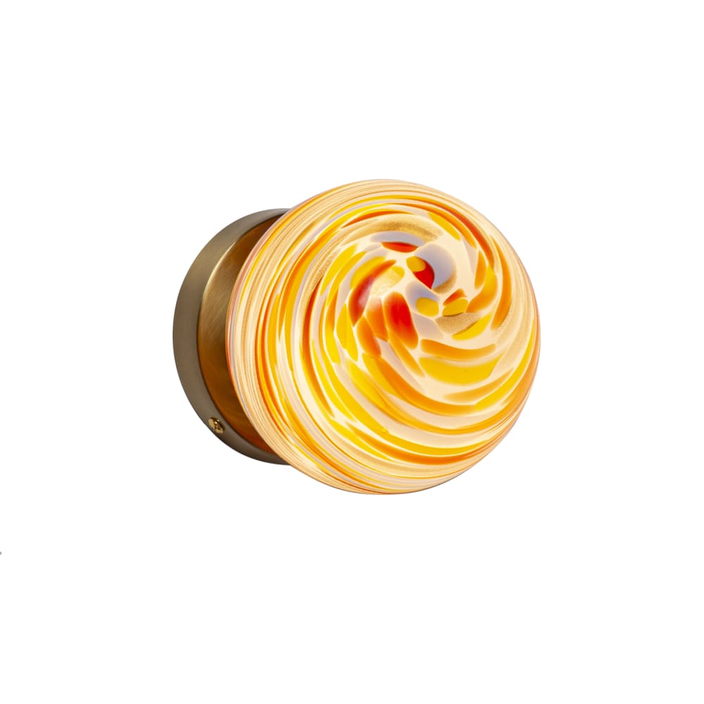 Applique murale boule en verre multicolore D12 cm