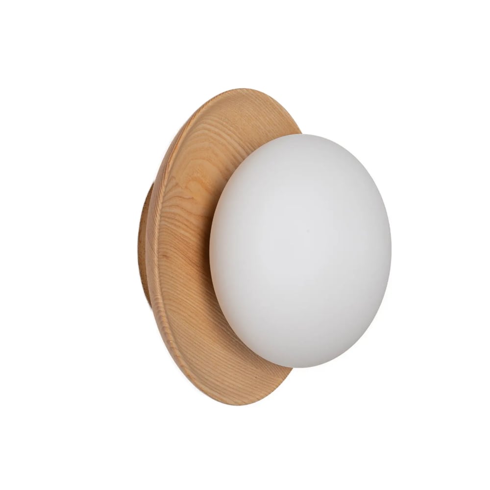 Alpinaluz Runde Wandleuchte aus Naturholz 21 cm style modern Gelb