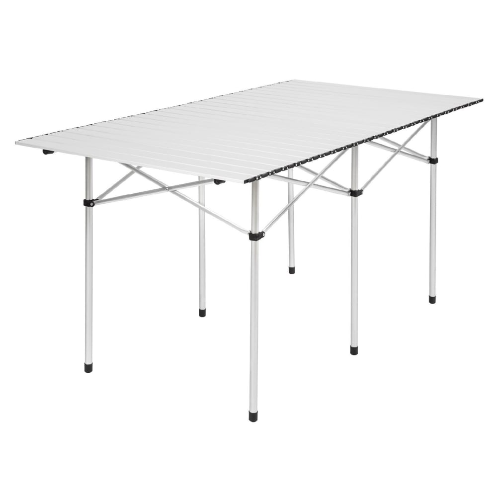 Table de camping pliable en aluminium avec sac de transport gris