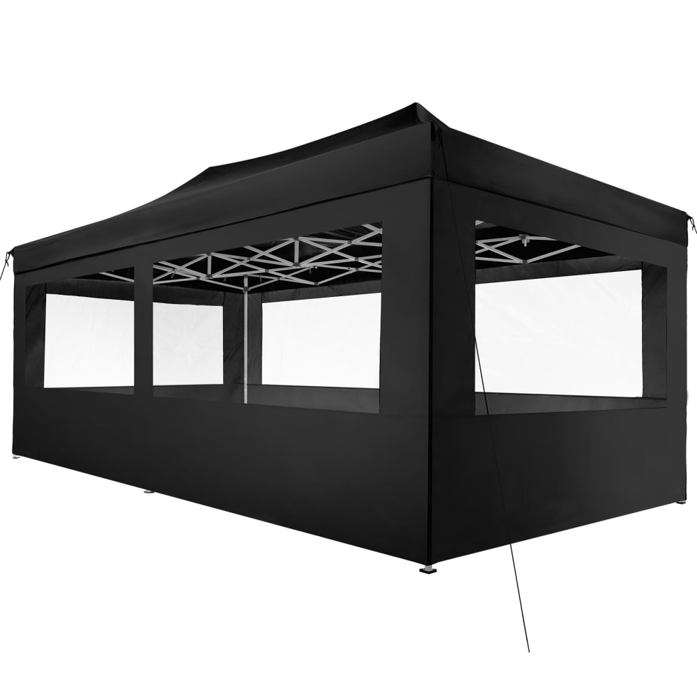 Tonnelle en aluminium pliante et réglable noir 6 x 3 m