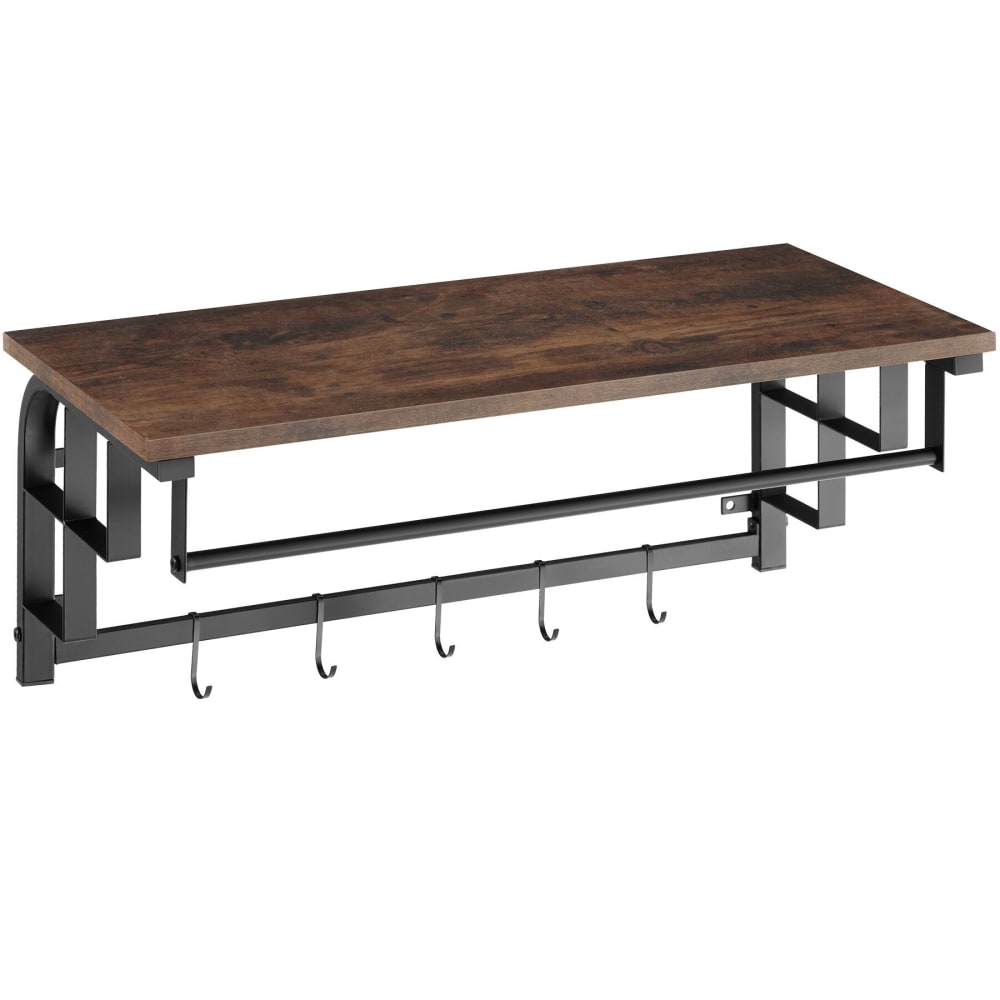 Porte-manteau style industriel en panneau de fibres bois foncé