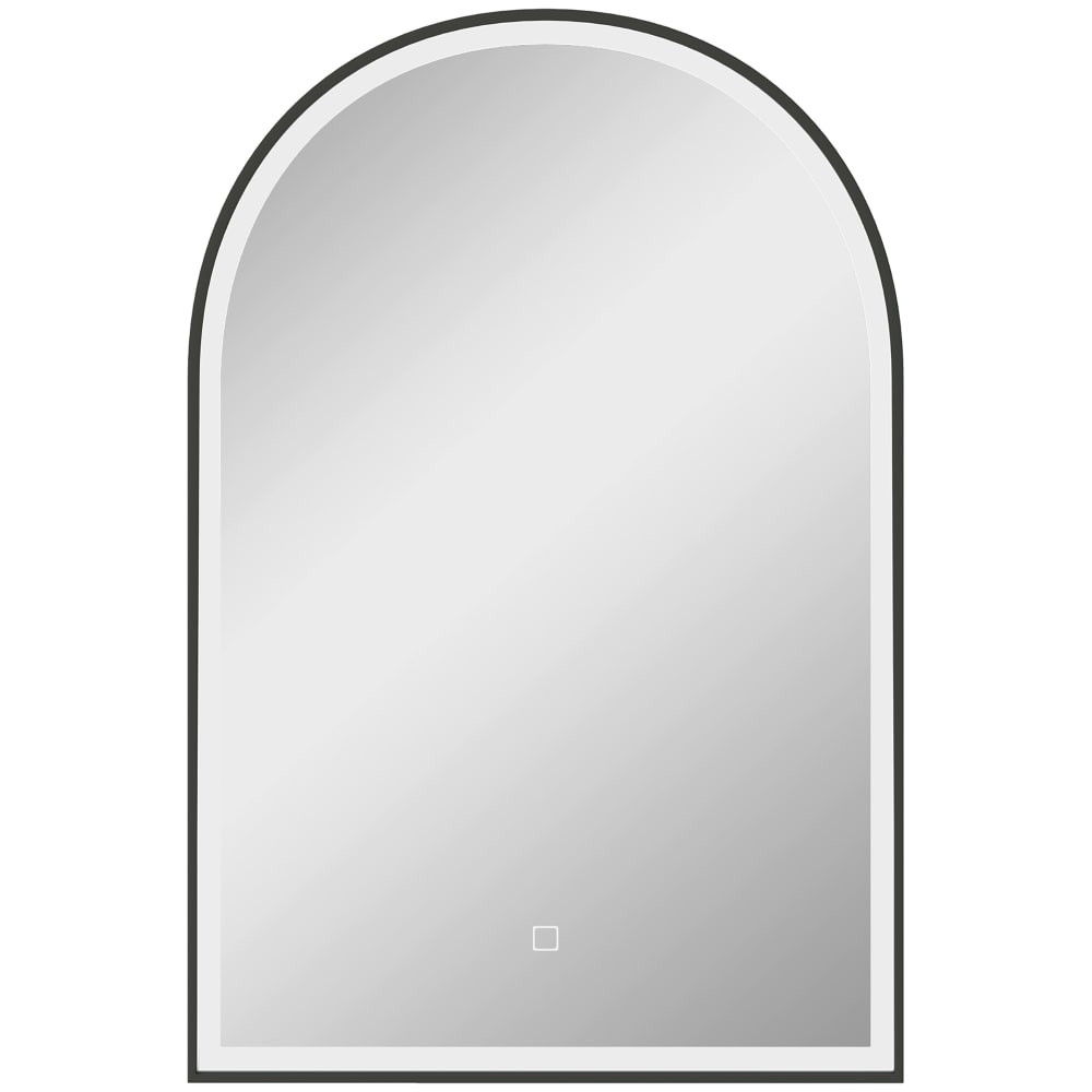 Homcom LED-Badezimmerspiegel, Aluminiumrahmen schwarz - Glas