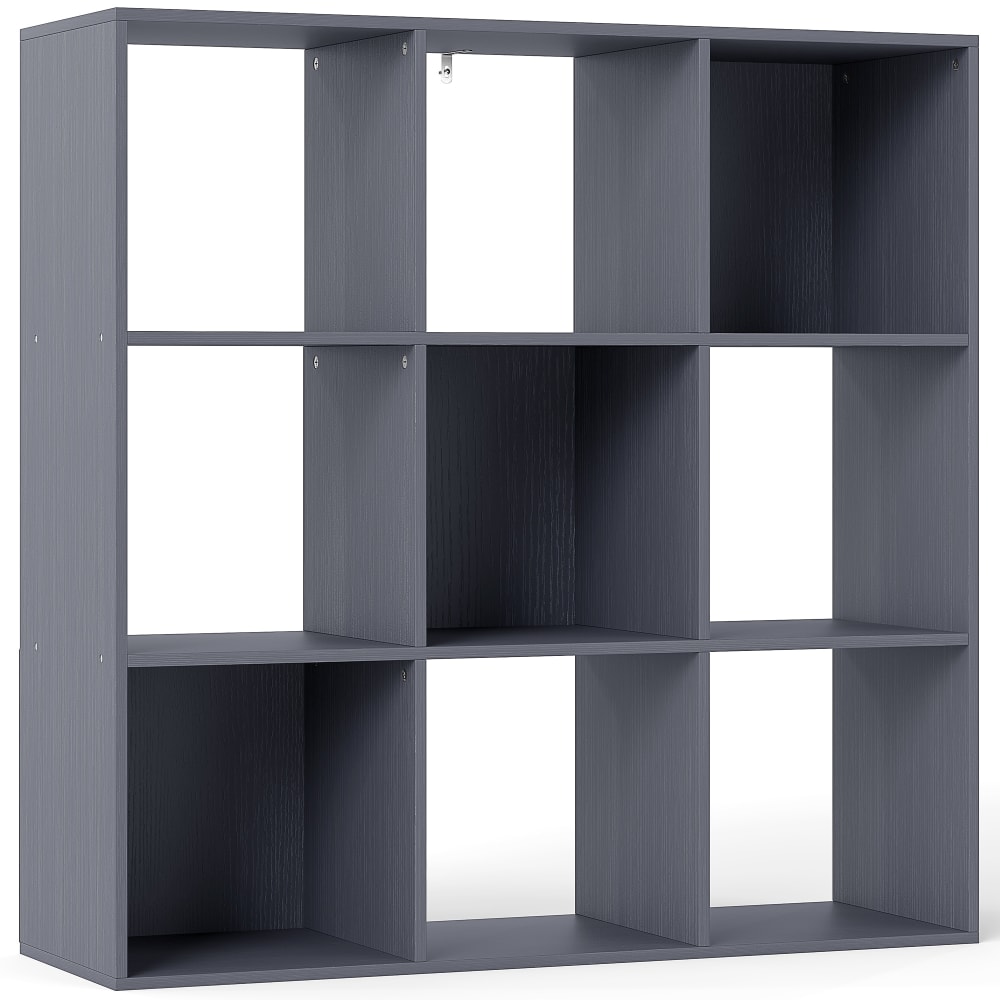 Homcom Regal 3 Ebenen, 9 Fächer, Spanplatte, Grau style modern Grau Spanplatte