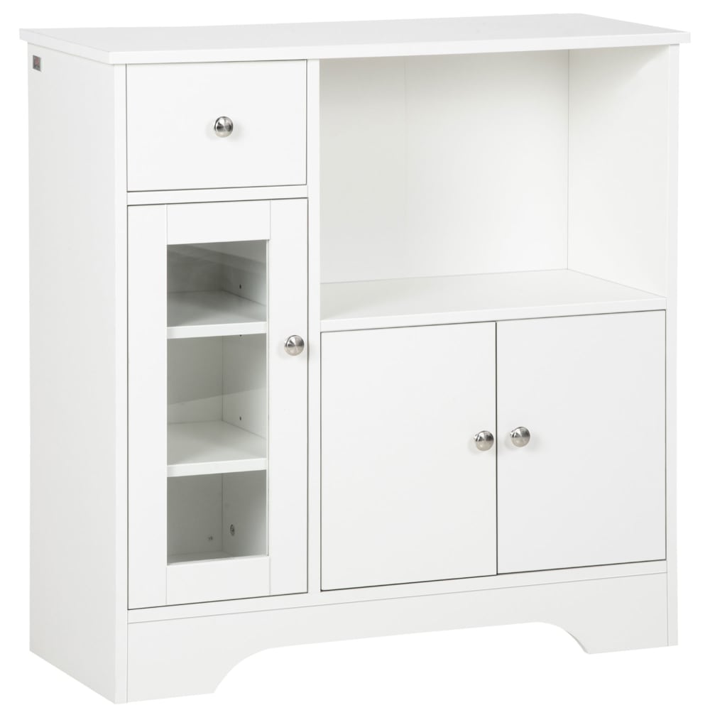 Buffet de cuisine meuble de rangement moderne verre blanc