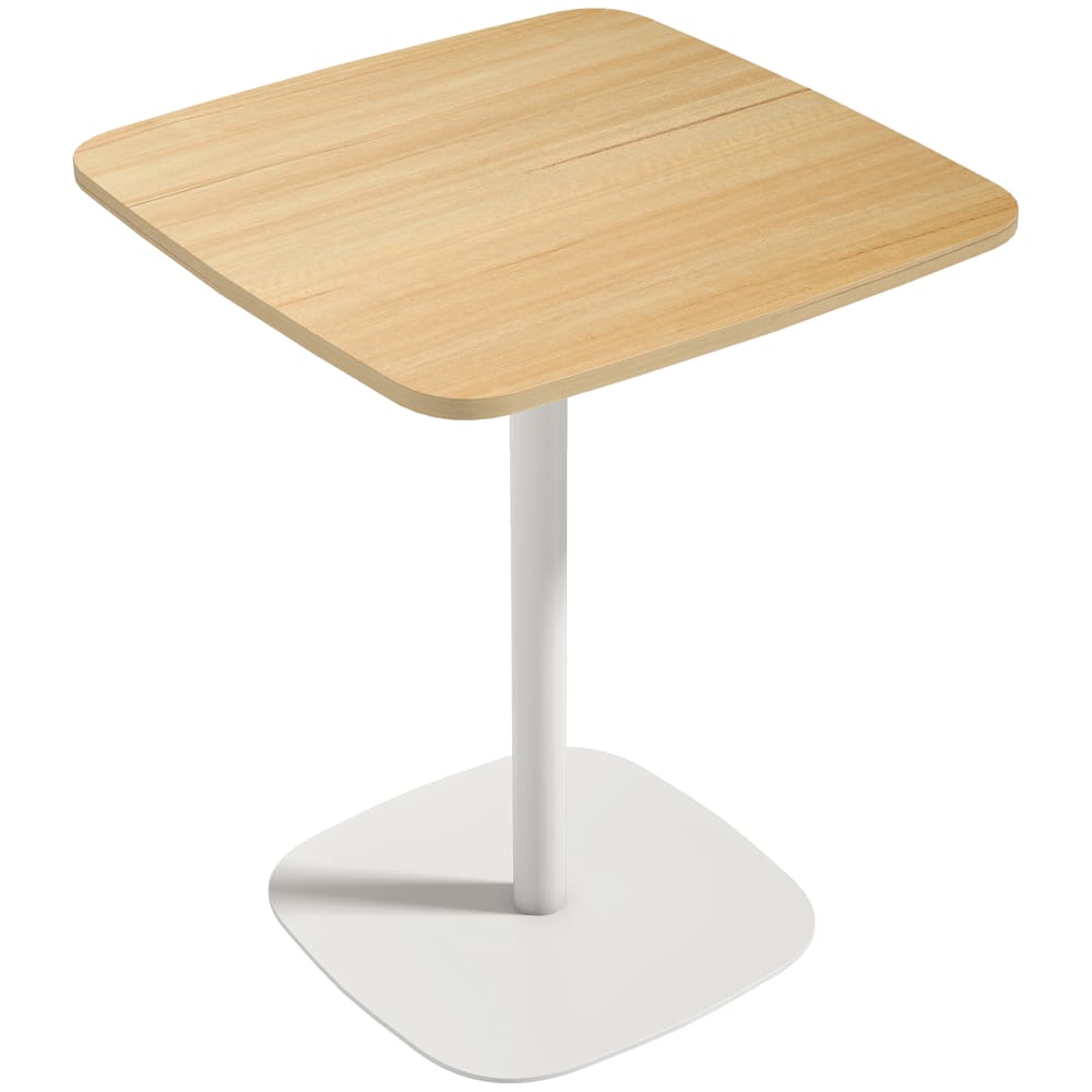 Table à manger carrée pour 2 personnes base en acier bois naturel