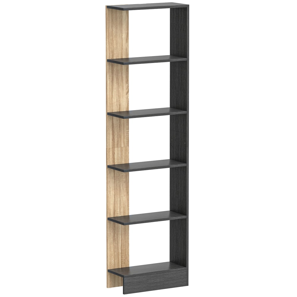 Étagère rangement 5 compartiments ouverts design moderne bois noir Étagère rangement 5 compartiments ouverts design moderne bois noir
