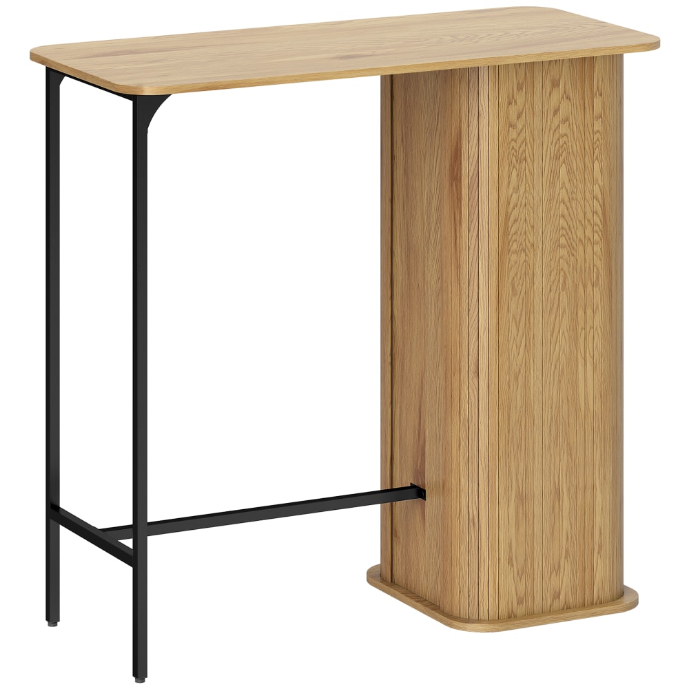 Table de Bar Design à Lattes 3 Étagères Pieds en Métal Bois Naturel — Beyit