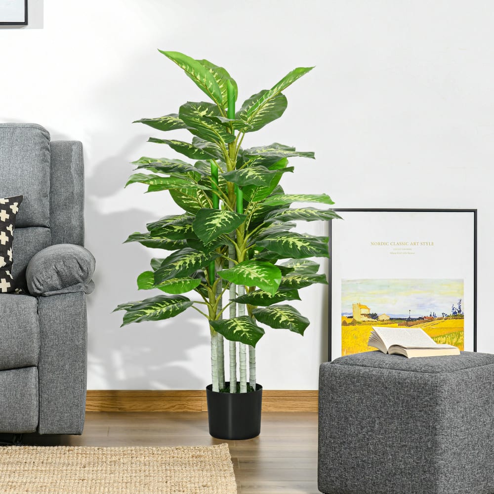 Plante artificielle calathea hauteur 120 cm pot ciment — vue 3