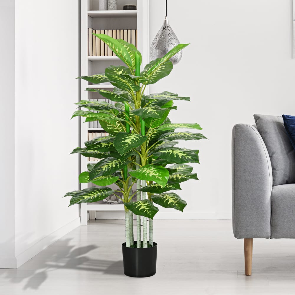 Plante artificielle calathea hauteur 120 cm pot ciment — vue 4