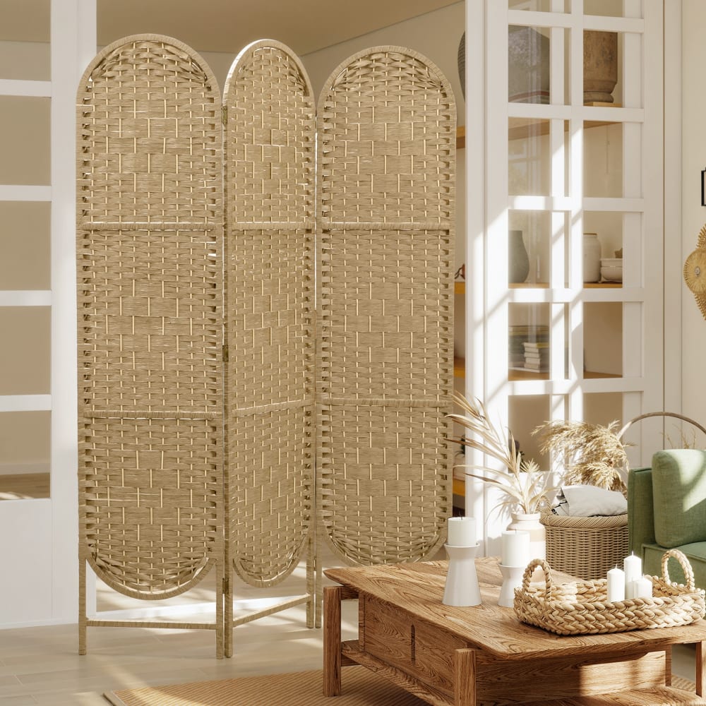Paravent intérieur 3 panneaux pliable bois de pin naturel — vue 3