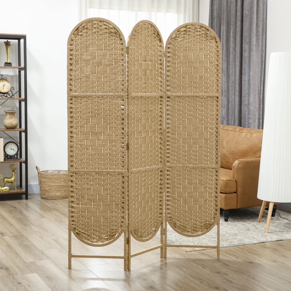 Paravent intérieur 3 panneaux pliable bois de pin naturel — vue 4