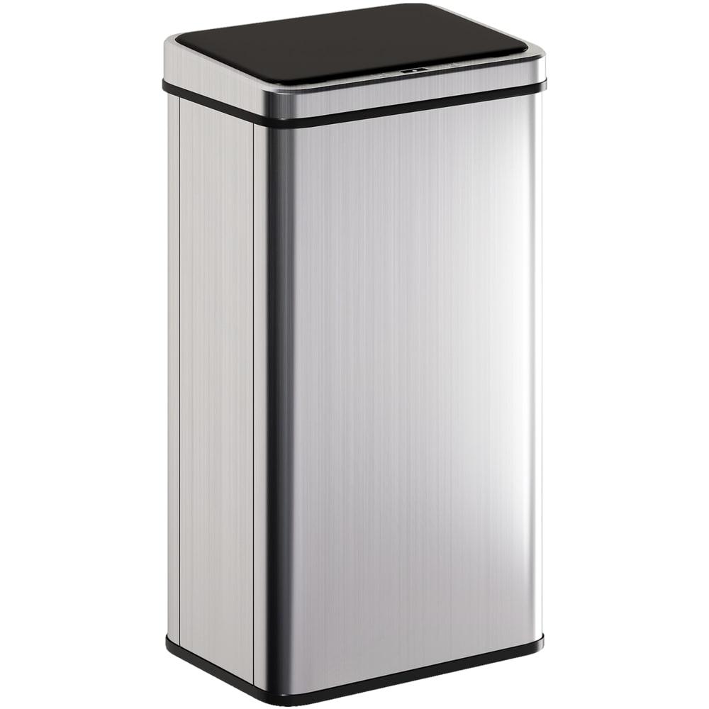 Poubelle cuisine automatique 50l acier inoxydable argent