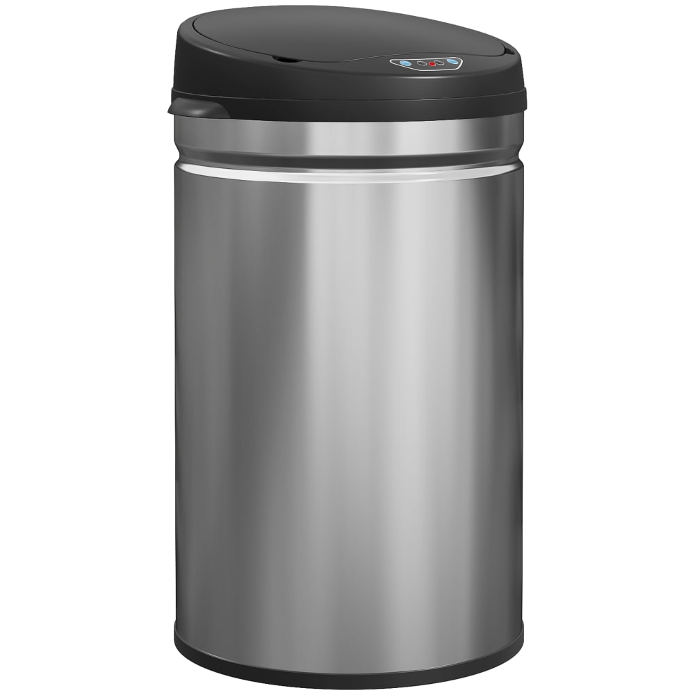 Homcom Automatik-Mülleimer 30L, Edelstahl, Silber style modern Silber Edelstahl